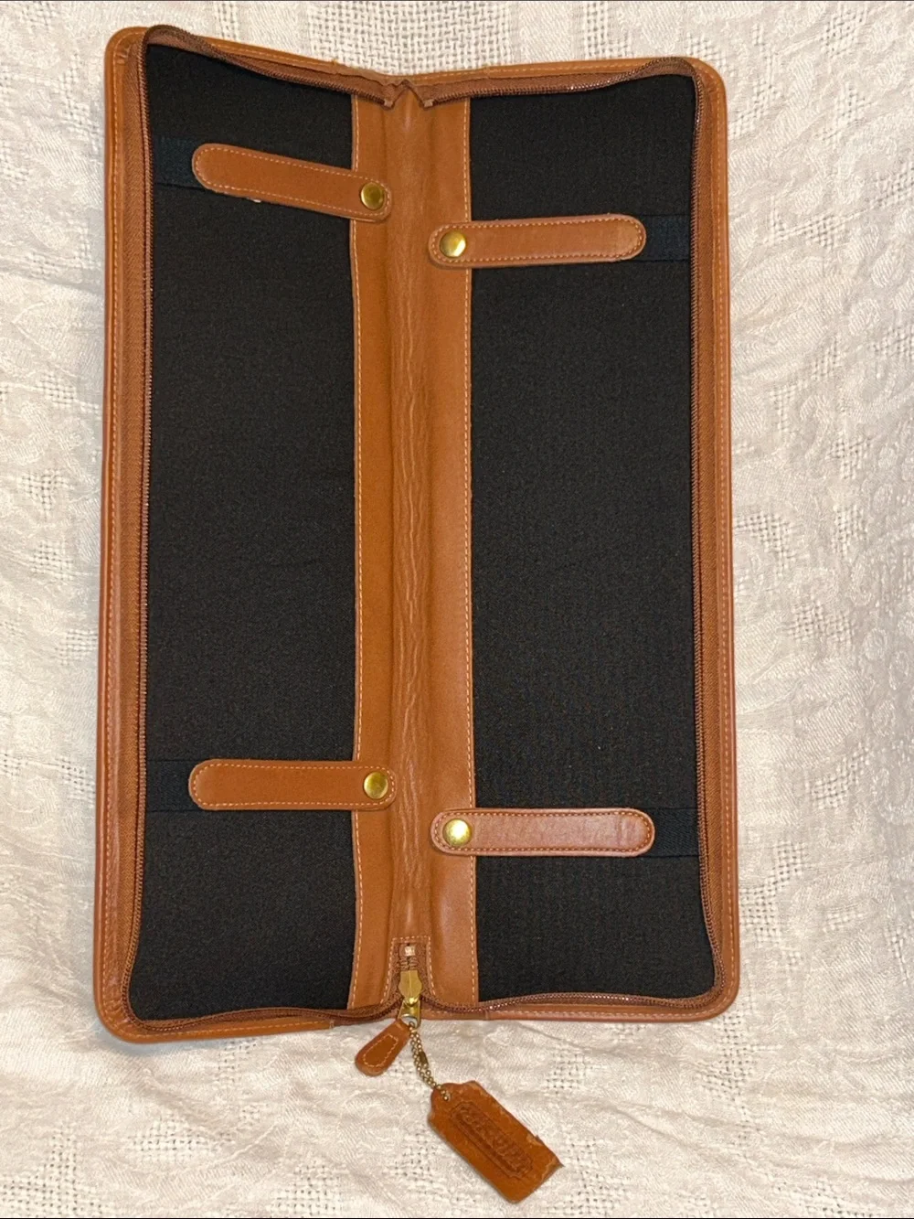 Vintage Coach British Tan Leather Tie Case #5013
